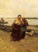 Deak-Ebner, Lajos Boat Warpers Spain oil painting reproduction